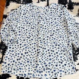 Blue Star Pattern Women's Blouse